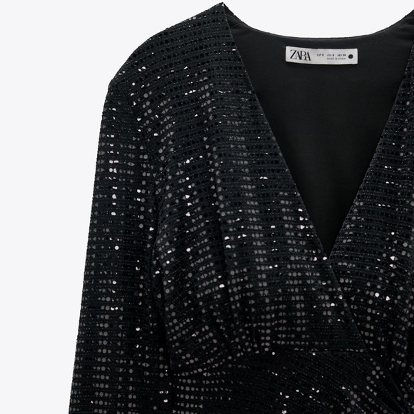 Zara Sparkly Draped Dress - Picture 4 of 12
